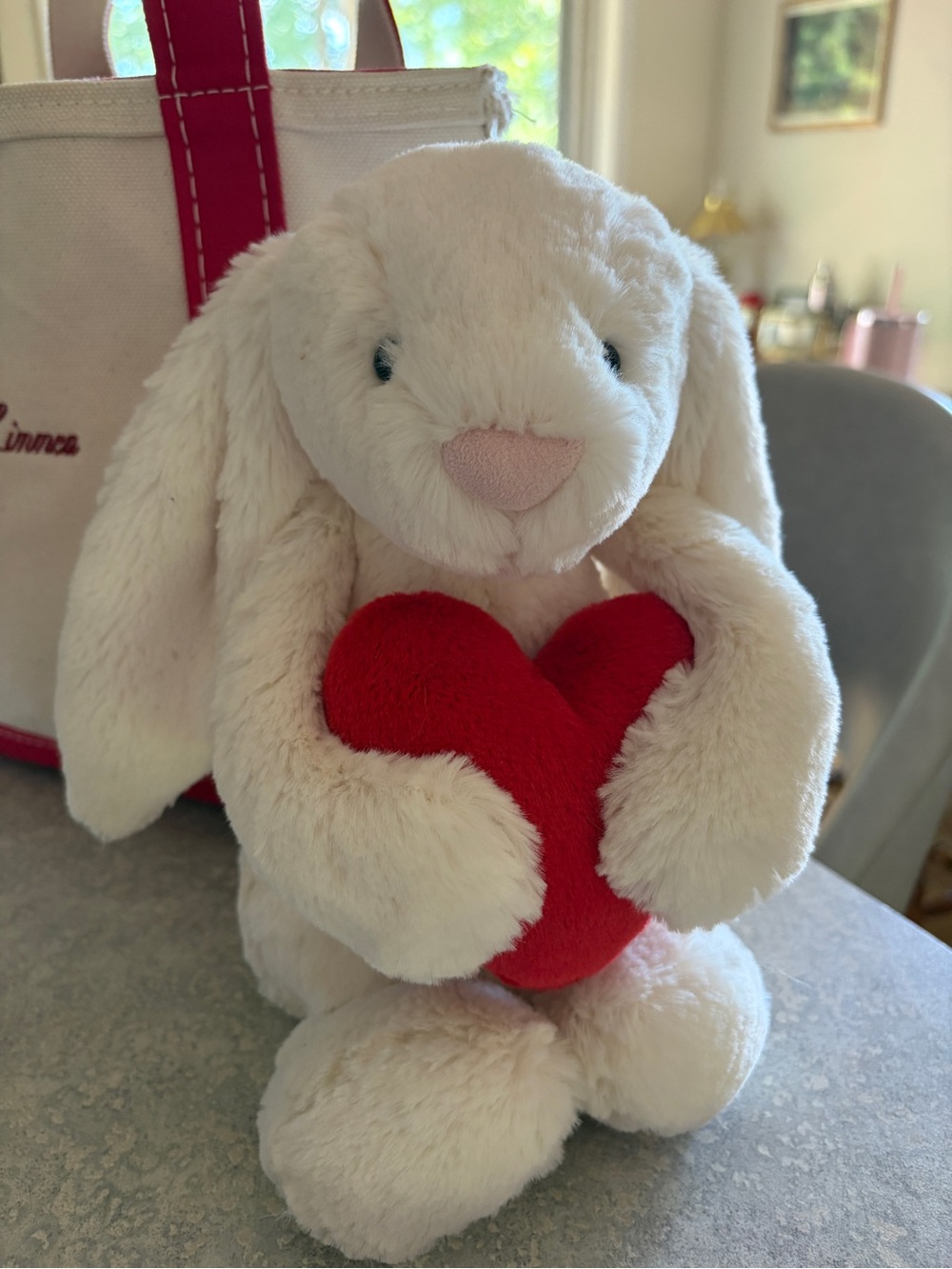 NWT Jellycat Bashful Heart Love Bunny Plush